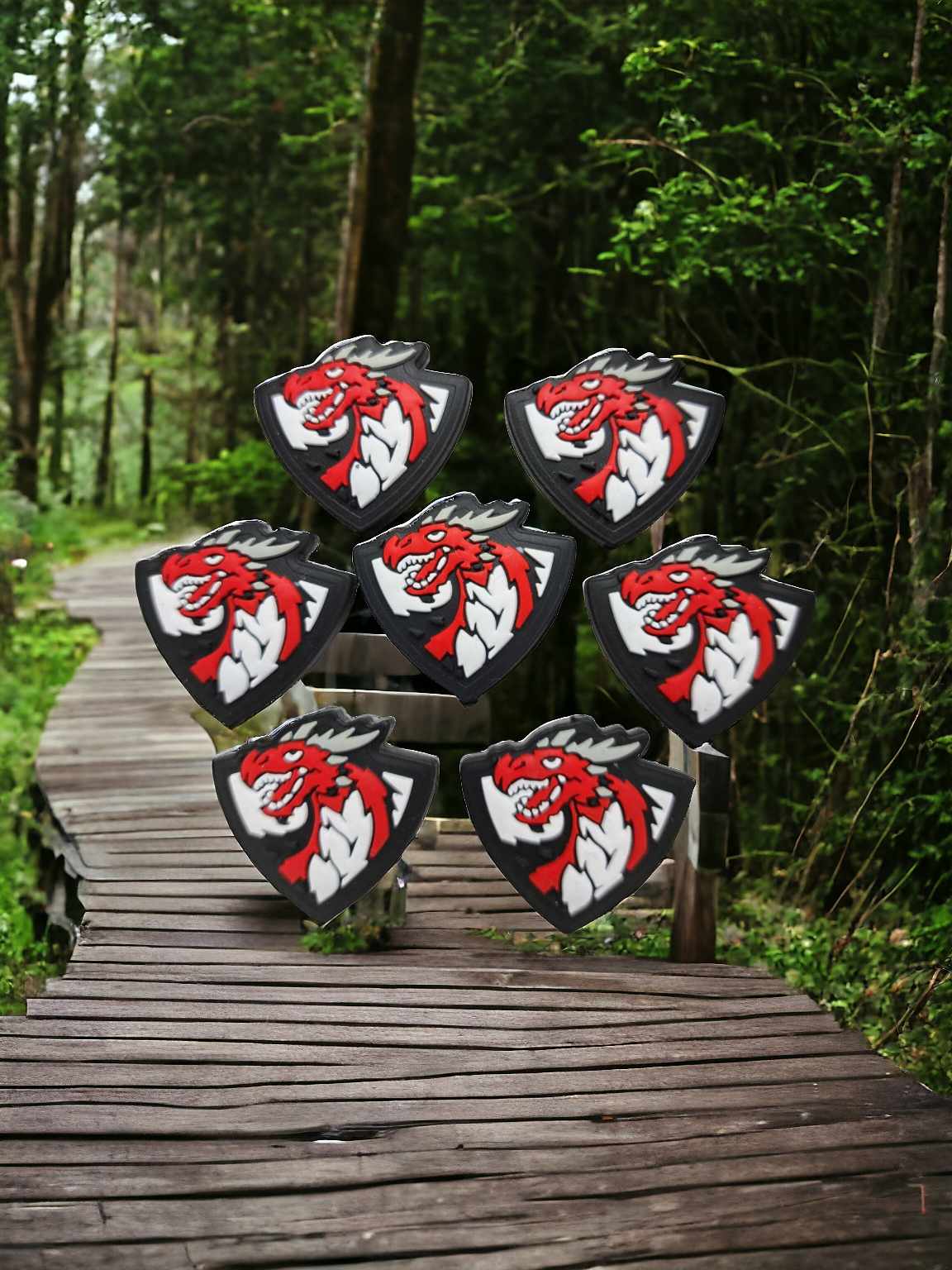 Red Dragon Silicone Focal Bead - 0742