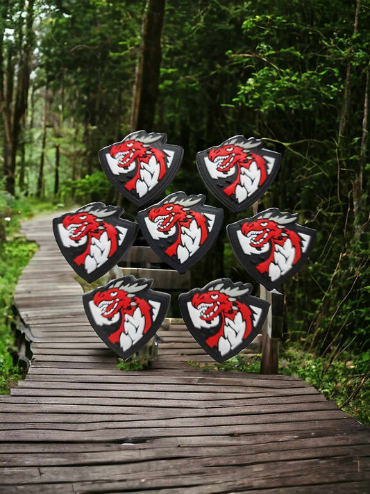 Red Dragon Silicone Focal Bead - 0742