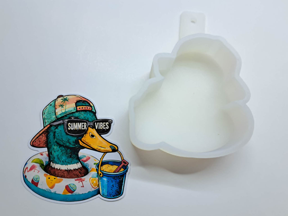 Summer Vibes Mallard Duck Cardstock Silicone Mold for Aroma Bead Molds, Premium Cardstock Images