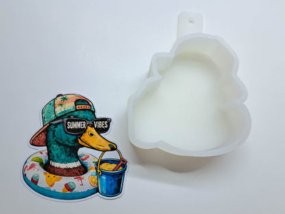 Summer Vibes Mallard Duck Cardstock Silicone Mold for Aroma Bead Molds, Premium Cardstock Images