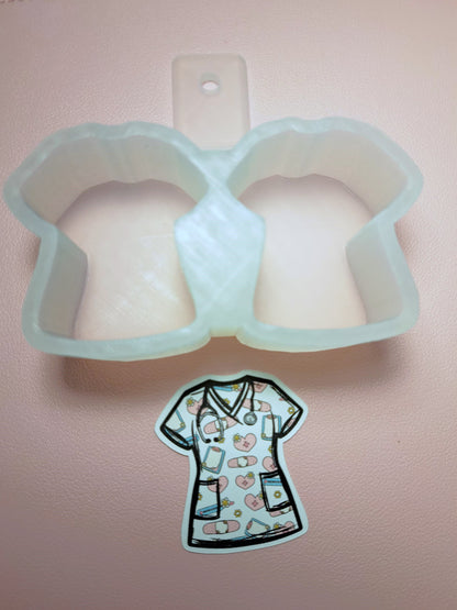 VENT CLIP: Scrub Top Two Cavity Small Vent Clip Size Cardstock Silicone Mold, Aroma Bead Molds, Premium Cardstock Images