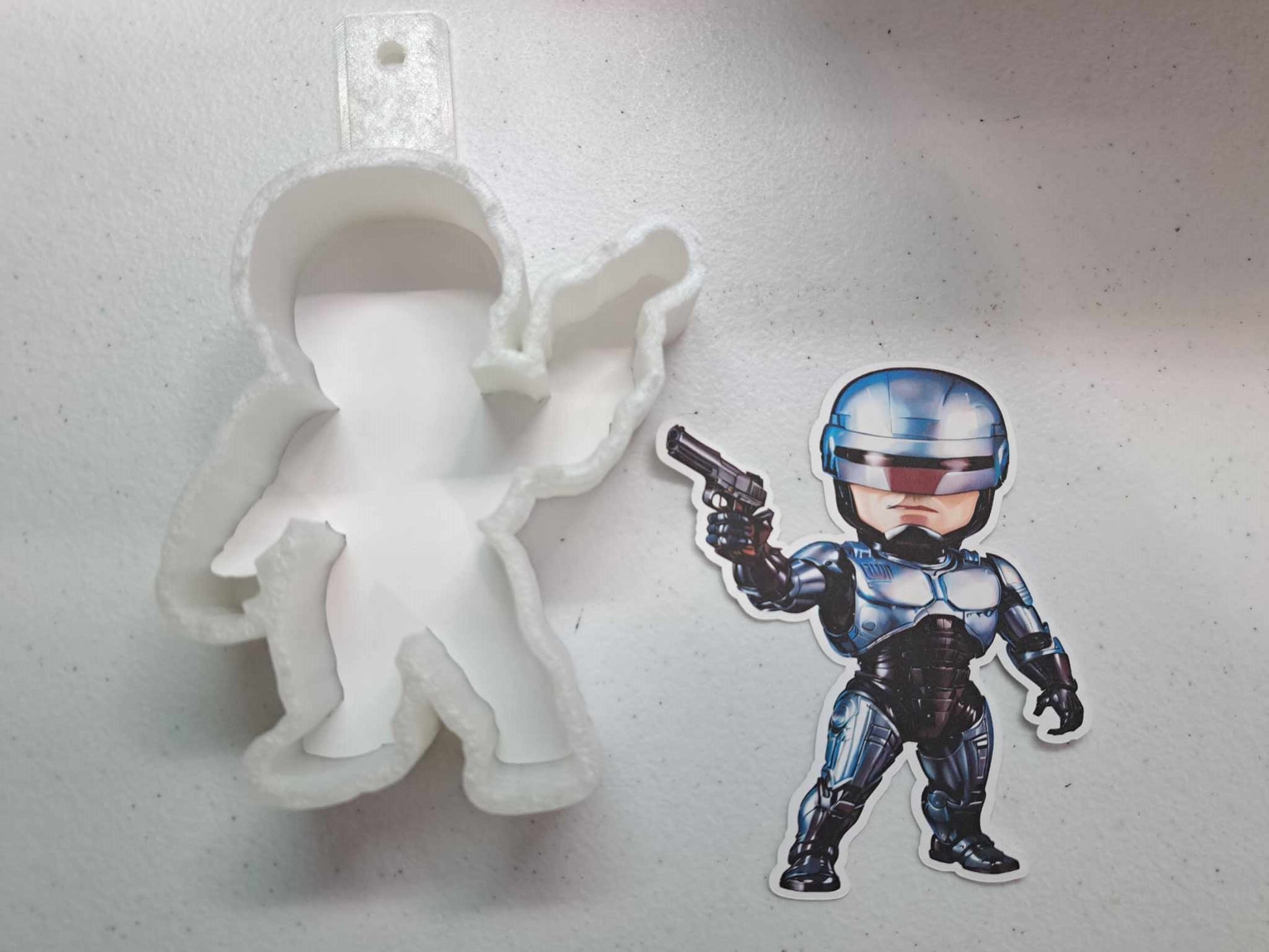 Robocop Chibi Character Cardstock Silicone Mold, Aroma Bead Molds, Pre