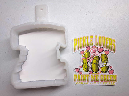 Pickle Lovers Paint Me Green & Call Me a Pickle Cardstock Silicone Mold, Aroma Bead Molds, Premium Cardstock Images