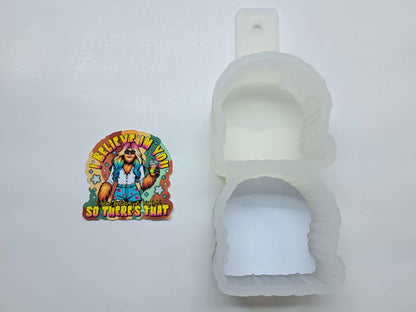 VENT CLIP: I Believe In You Cute Bigfoot Two Cavity Small Vent Clip Size Cardstock Silicone Mold, Aroma Bead Molds, Premium Cardstock Images