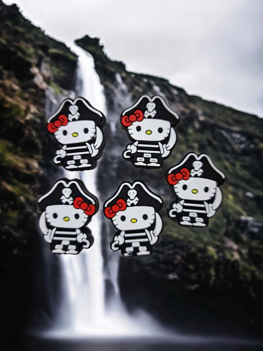 Pirate Hello Kitty Full Body Silicone Focal Bead - 0761