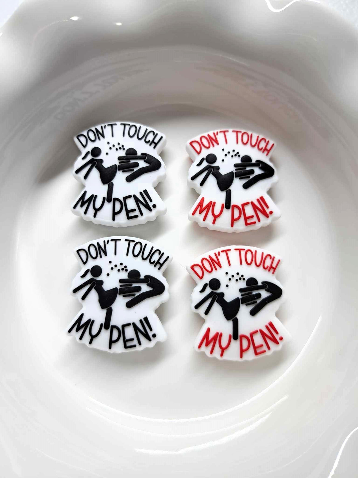 Don't Touch My Pen: Drop Kick Silicone Focal Bead - 0654