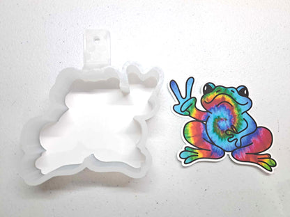 Tie Dye Frog: Hippie Cardstock Silicone Mold, Aroma Bead Molds, Premium Cardstock Images
