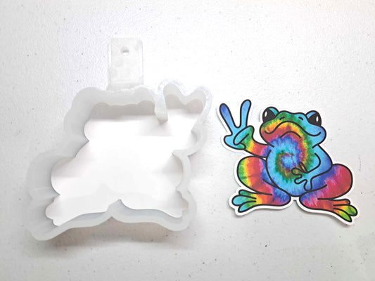 Tie Dye Frog: Hippie Cardstock Silicone Mold, Aroma Bead Molds, Premium Cardstock Images