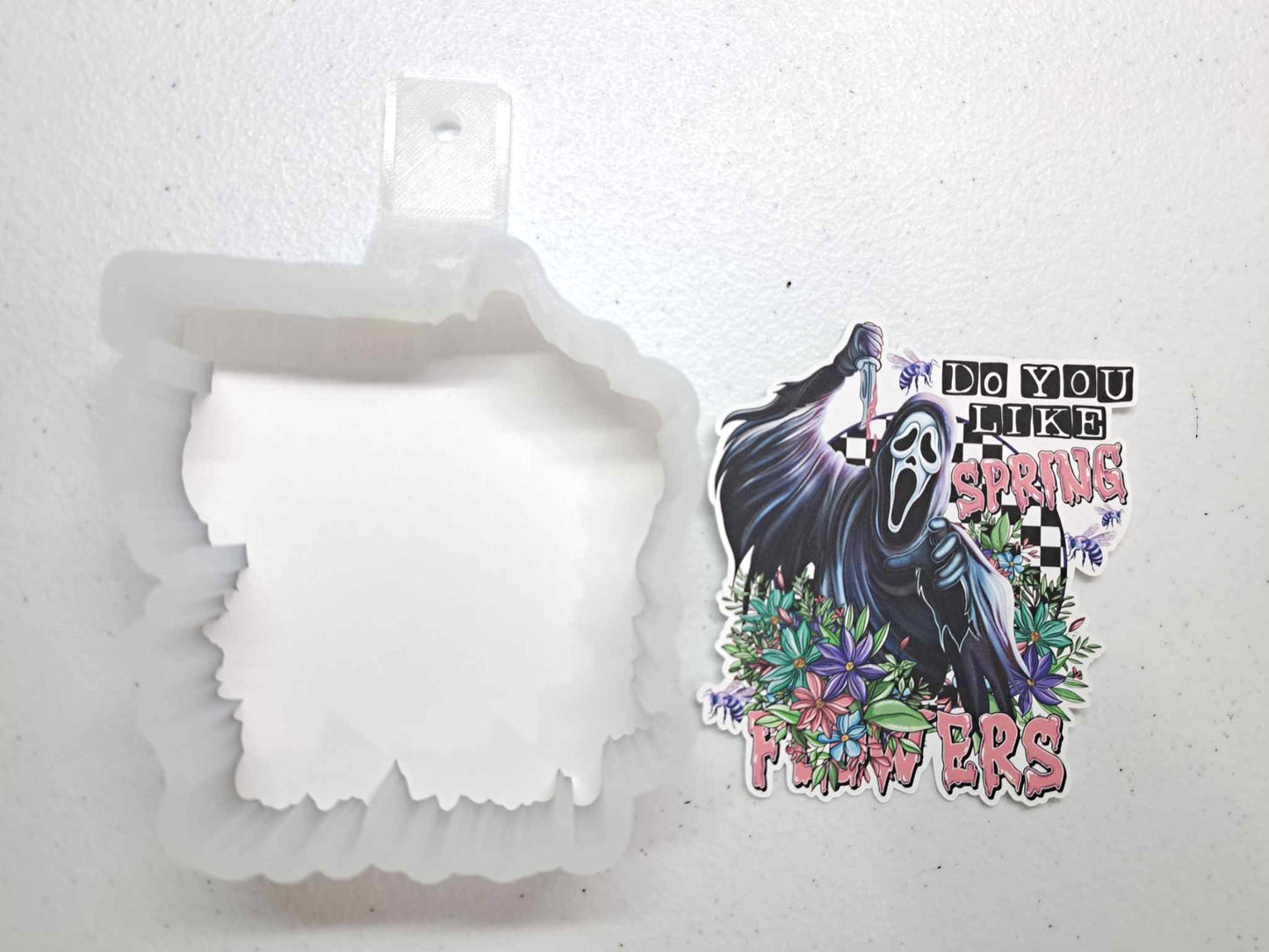 Ghostface Spring Flowers: Scary Movies Cardstock Silicone Mold, Aroma Bead Molds, Premium Cardstock Images