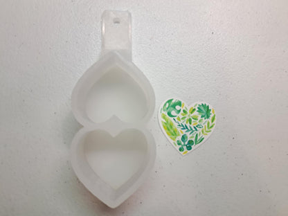 VENT CLIP Size: Heart - Dual Cavity Cavity Cardstock Silicone Mold, Aroma Bead Molds, Premium Cardstock