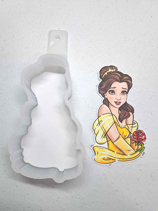 Princess Belle: Beast, Red Rose, Curse, Be Our Guest, France Cardstock Silicone Mold, Aroma Bead Molds, Premium Cardstock Images