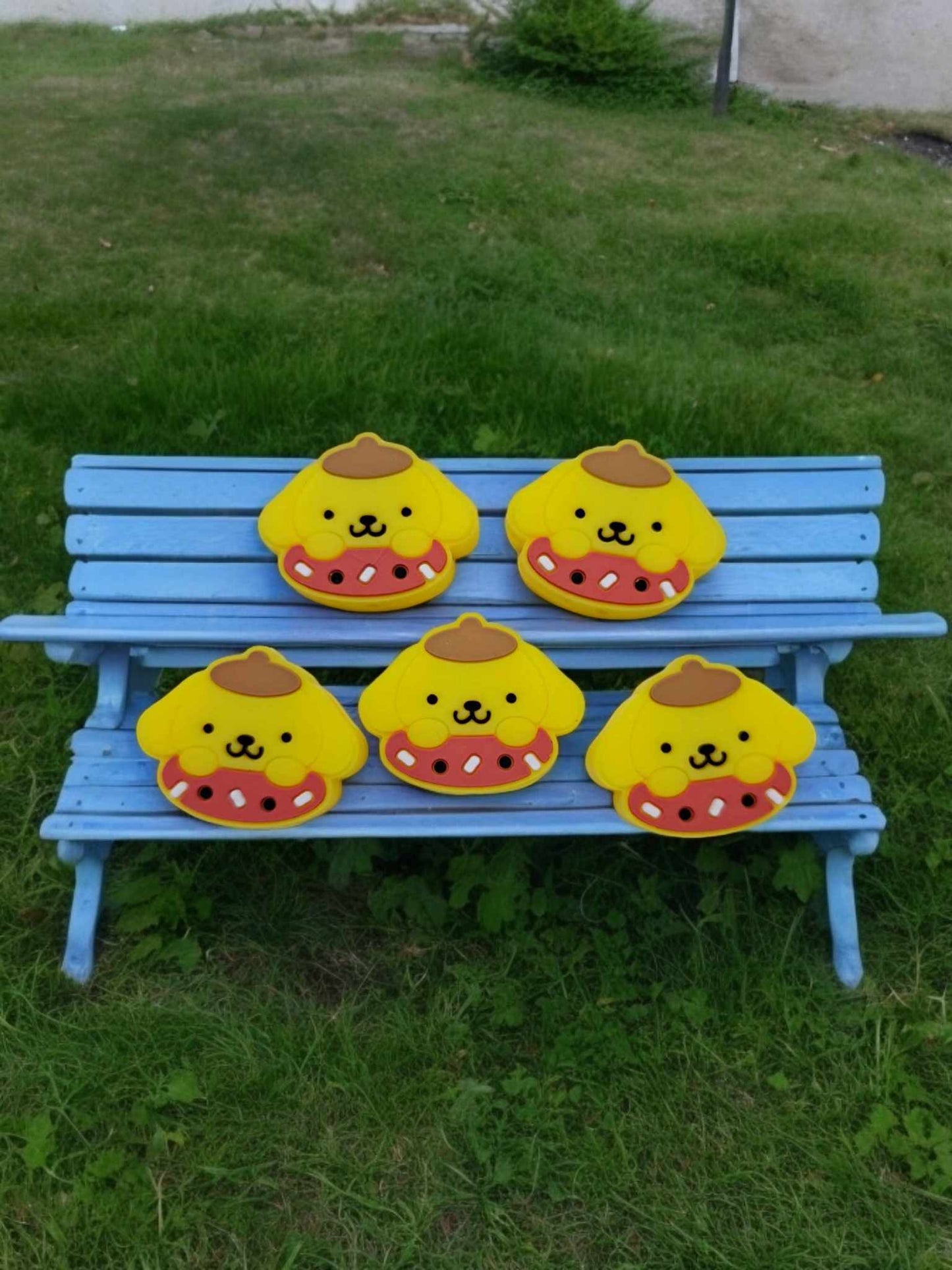 Purin Yellow Golden Retriever with Donut: Hello Kitty Friend Silicone Focal Bead - 0848