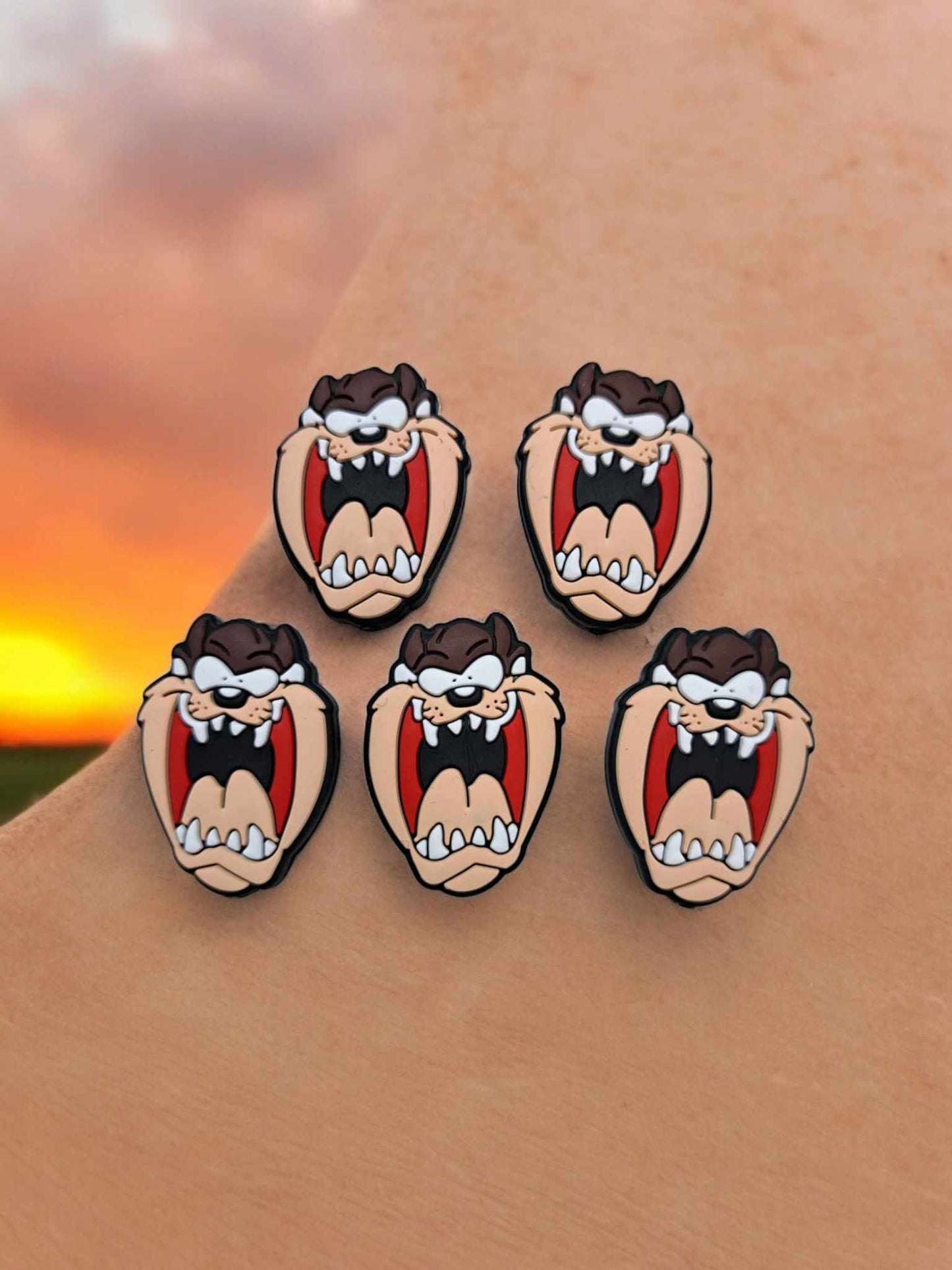 Tasmanian Devil Face (Looney Tunes) Cartoon Silicone Focal Bead - 0827