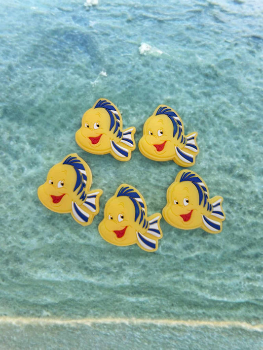 Flounder: Little Mermaid Silicone Focal Bead - 0197