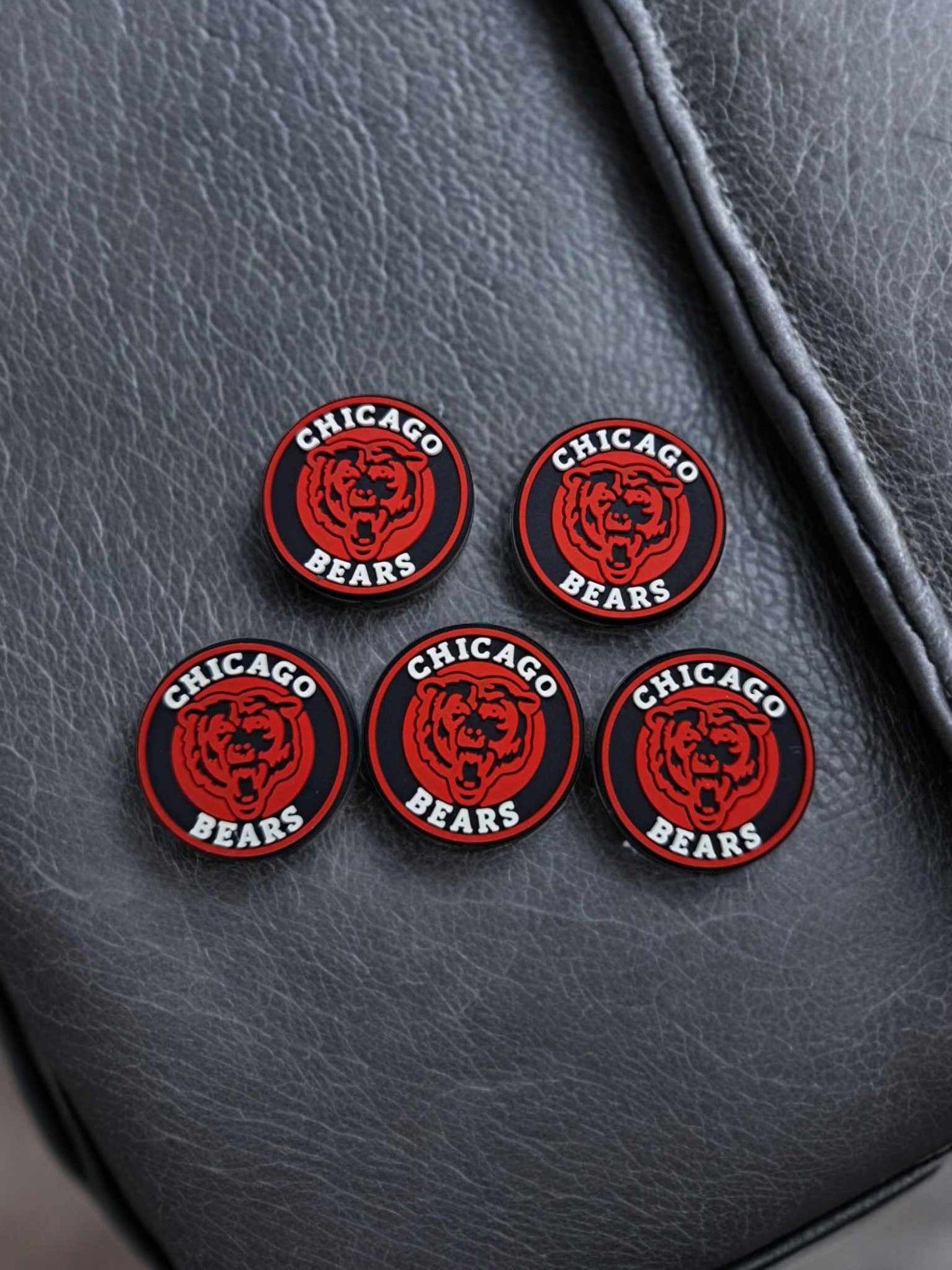 Chicago Bears Round NFL Logo Silicone Focal Bead - 0811