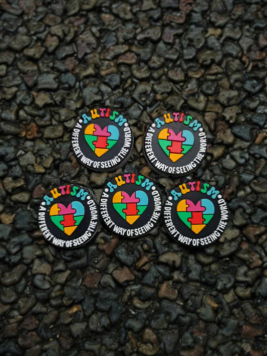 Autism Round: A Different Way of Seeing the World Silicone Focal Bead - 0800