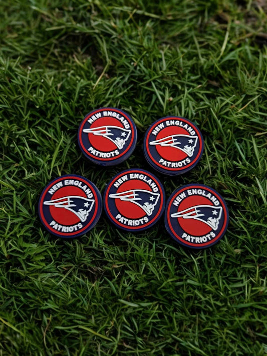 New England Patriots Round NFL Logo Silicone Focal Bead - 0806