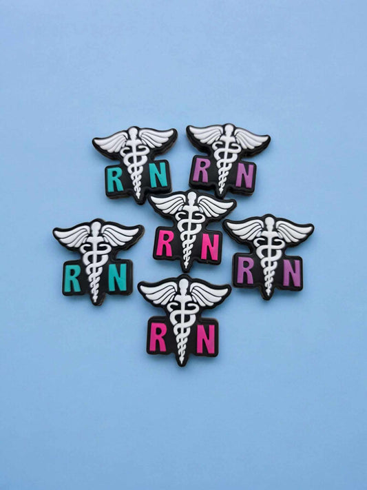 RN: The Caduceus Nursing Symbol Silicone Focal Bead - 0490