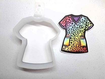 Scrub Top: Christmas, Halloween, Ghosts, Flowers, Tie Dye, Paw Prints and Leopard Print Cardstock Silicone Mold, Premium Cardstock Images