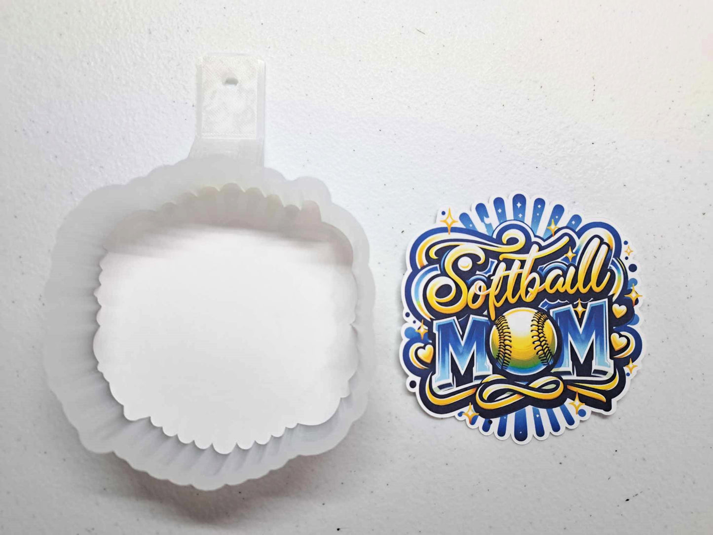 Softball Mom Airbrush Style Cardstock Silicone Mold, Aroma Bead Molds, Premium Cardstock Images