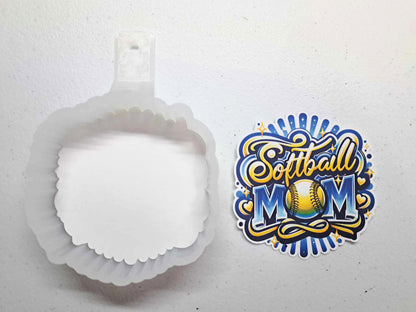 Softball Mom Airbrush Style Cardstock Silicone Mold, Aroma Bead Molds, Premium Cardstock Images