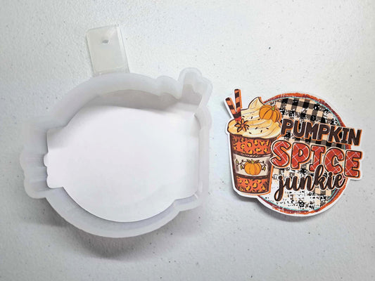 Pumpkin Spice Junkie Coffee, Fall, Pumpkin Patch, Halloween Cardstock Silicone Mold, Aroma Bead Molds, Premium Cardstock Images