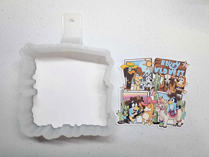 Bluey Wild West: Polaroid Picture Collage Cardstock Silicone Mold, for Aroma Bead Molds,Premium Cardstock Images