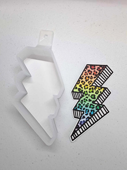 Lightning Bolt: Western, Paisley, Leopard, Rainbow Prints Cardstock Silicone Mold, Aroma Bead Molds, Premium Cardstock Images