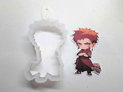 Gaara: Naruto Chibi Character Cardstock Silicone Mold, Aroma Bead Molds, Premium Cardstock Images