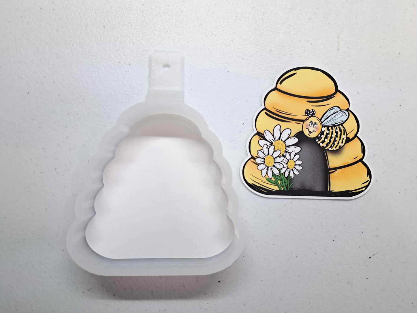 Spring Flowers Beehive Cardstock Silicone Mold, Aroma Bead Molds, Honey pot