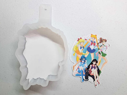 Sailor Moon Group Anime Cardstock Silicone Mold, Aroma Bead Molds, Premium Cardstock Images
