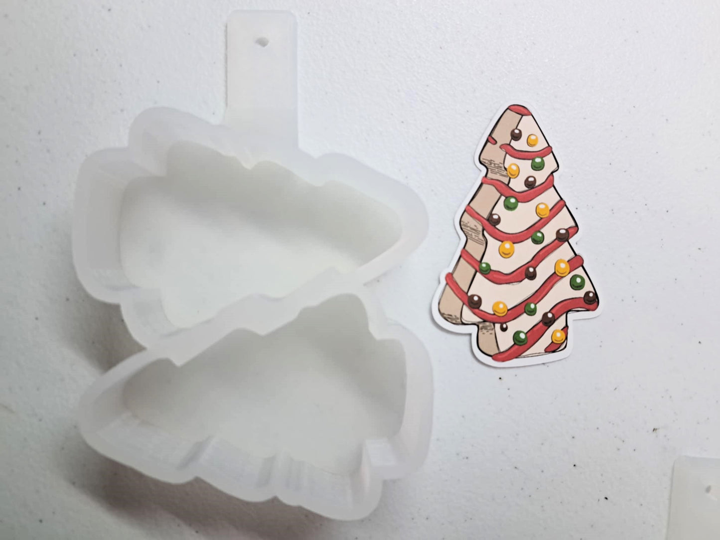 Christmas Tree Snack Cake Style 2: Dual Cavity Cardstock Silicone Mold, Aroma Bead Molds, Premium Cardstock Images