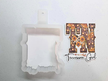 Tennessee Girl: TN Western with Sunflowers and Arrow Cardstock Silicone Mold, Aroma Bead Molds, Premium Cardstock Images