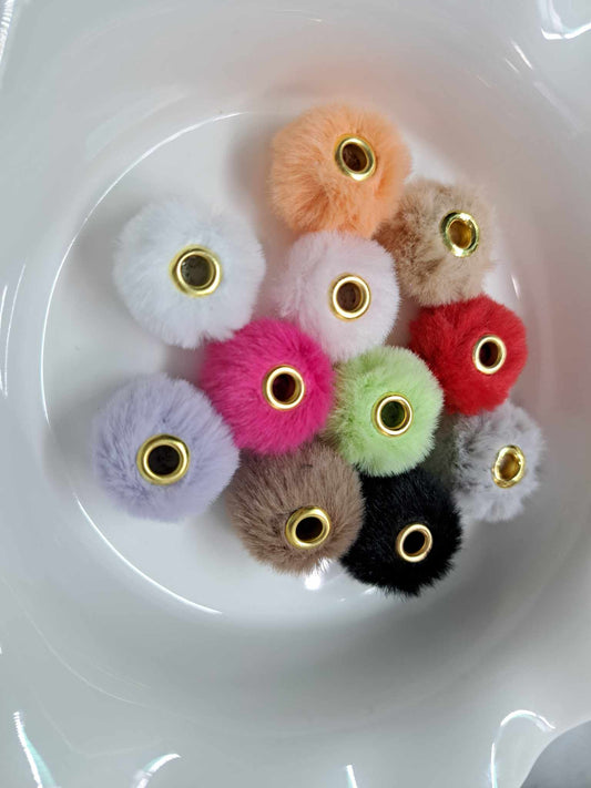 Fur Covered Ball Bead large Hole 20mm Spacer Bead - 3008