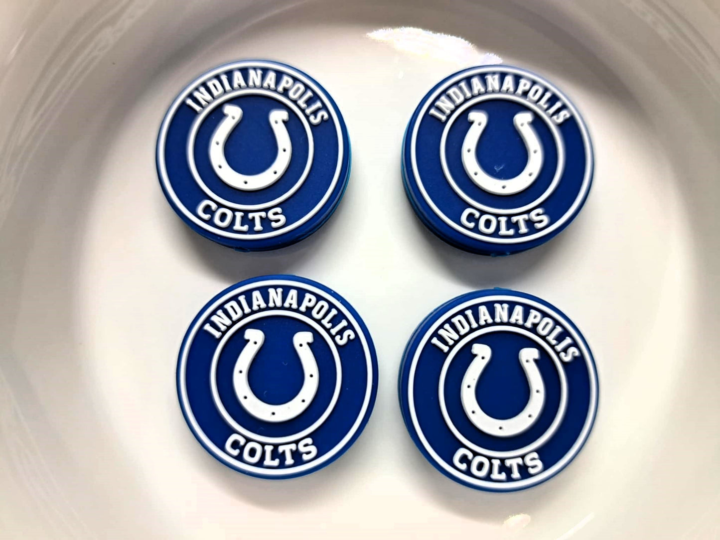 Indianapolis Colts Round Logo Silicone Focal Bead