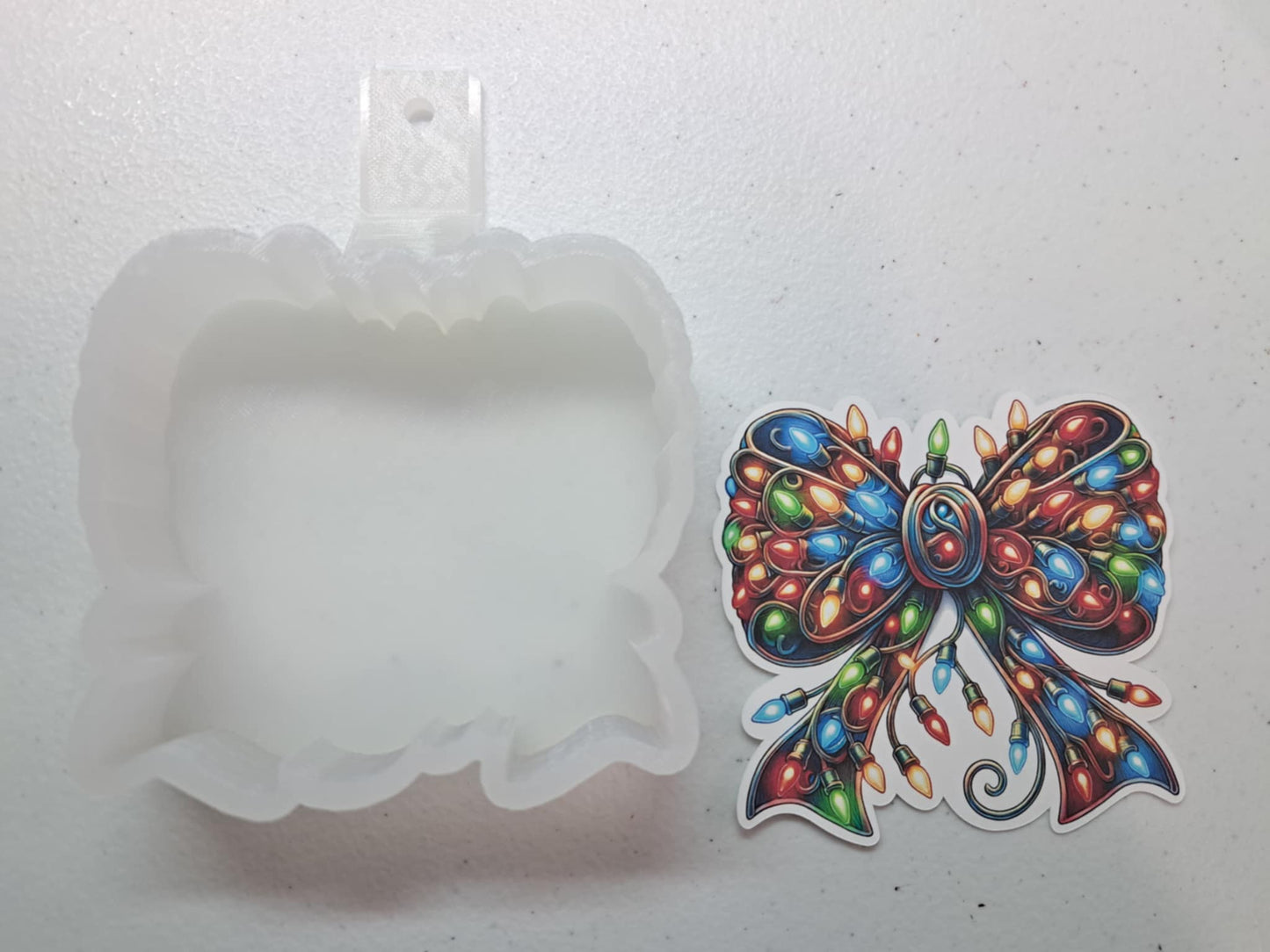 Christmas Light Bow Cardstock Silicone Mold, Aroma Bead Molds, Freshie Mold, Premium Cardstock Images