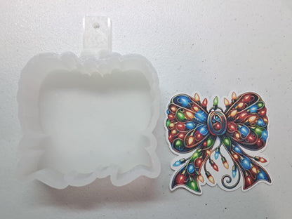 Christmas Light Bow Cardstock Silicone Mold, Aroma Bead Molds, Freshie Mold, Premium Cardstock Images