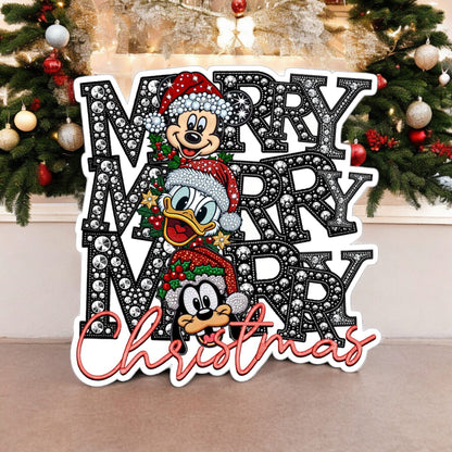Mickey Donald & Goofy Merry Christmas Cardstock Silicone Mold, Aroma Bead Molds, Premium Cardstock Images