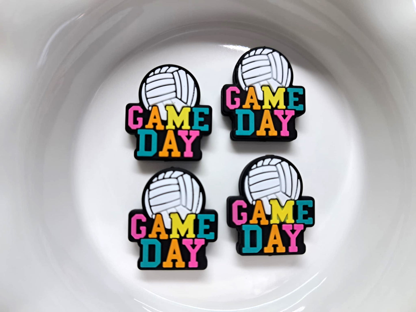 Game Day With Volleyball Silicone Focal Bead