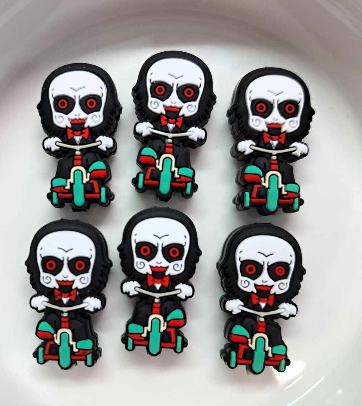 Jigsaw/Billy on Tricycle: Halloween/Horror Movie Silicone Focal Bead - 0931