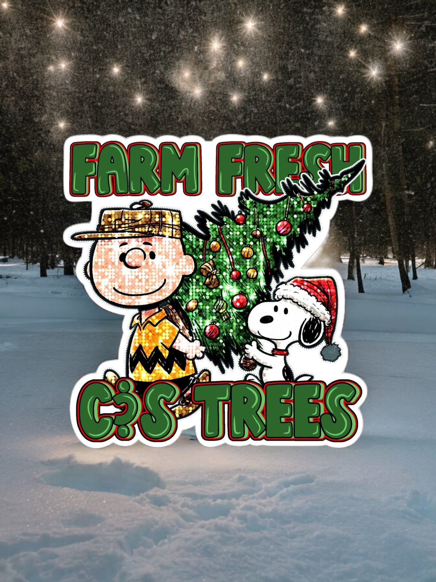 Farm Fresh C&S Trees: Charlie Brown/Snoopy With Christmas Tree Cardstock Silicone Mold, Aroma Bead Molds, Premium Cardstock Images