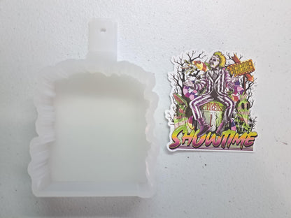 Showtime Beetlejuice - Movie Inspired sitting on Tombstone Cardstock Silicone Mold, Aroma Bead Molds, Premium Cardstock Images
