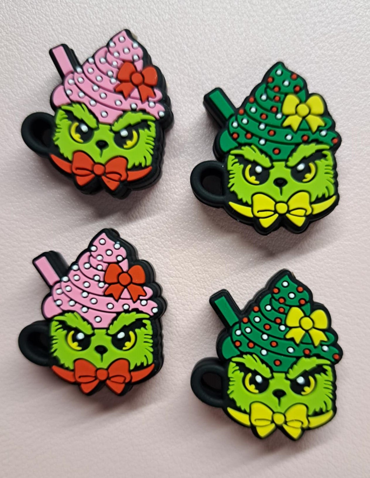 Grinch Face Cup with Whipped Topping Silicone Focal Bead