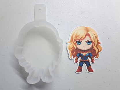 Ms Marvel Chibi: Superhero, Comic Book Character Cardstock Silicone Mold, Aroma Bead Molds, Premium Cardstock Images
