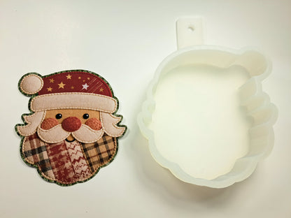 Embroidered Santa Claus for Cardstock Silicone Mold, Aroma Bead Molds, Premium Cardstock Images