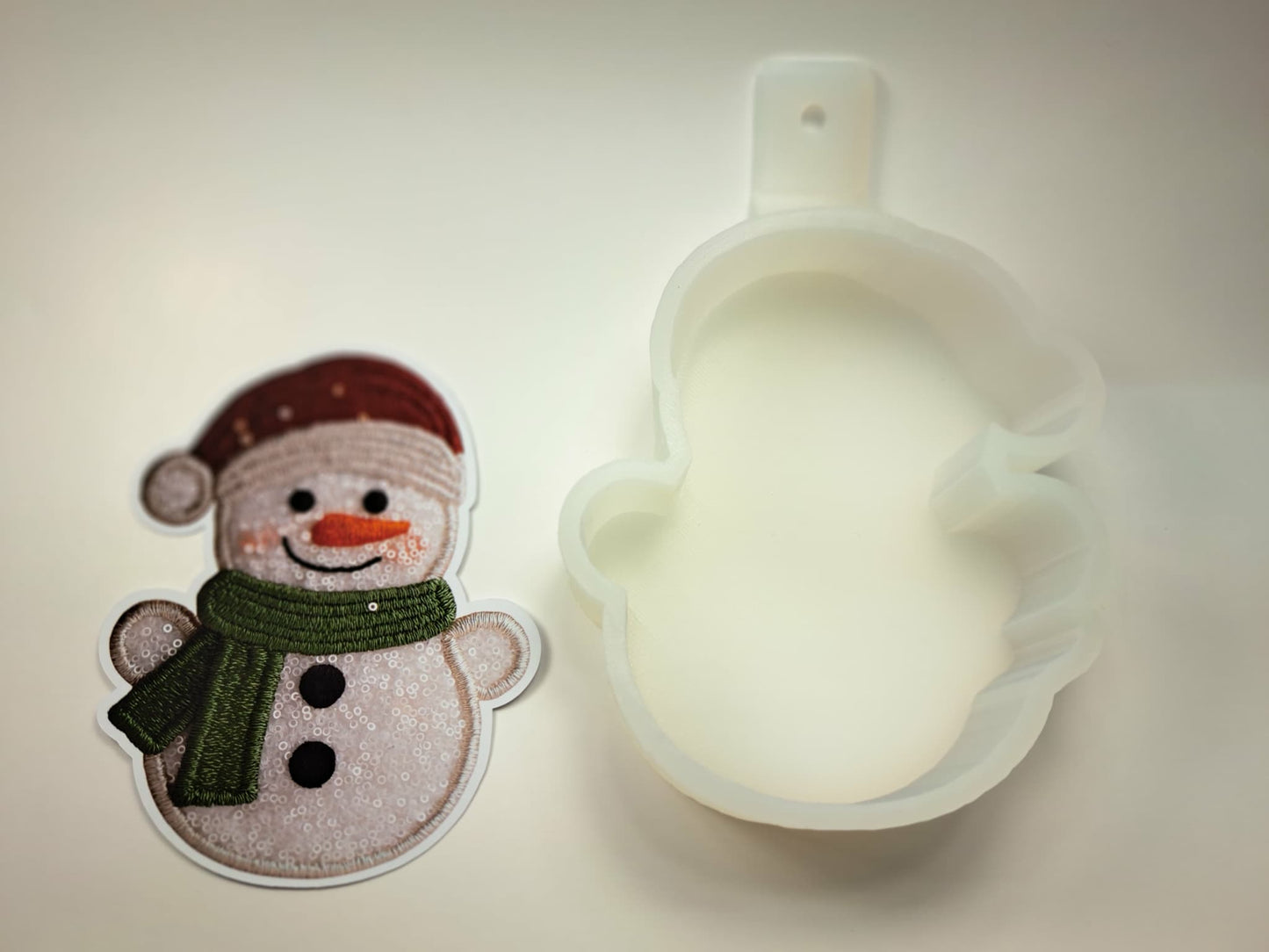 Sequin & Embroidered Snowman Cardstock Silicone Mold, Aroma Bead Molds, Car Freshies, Premium Cardstock Images