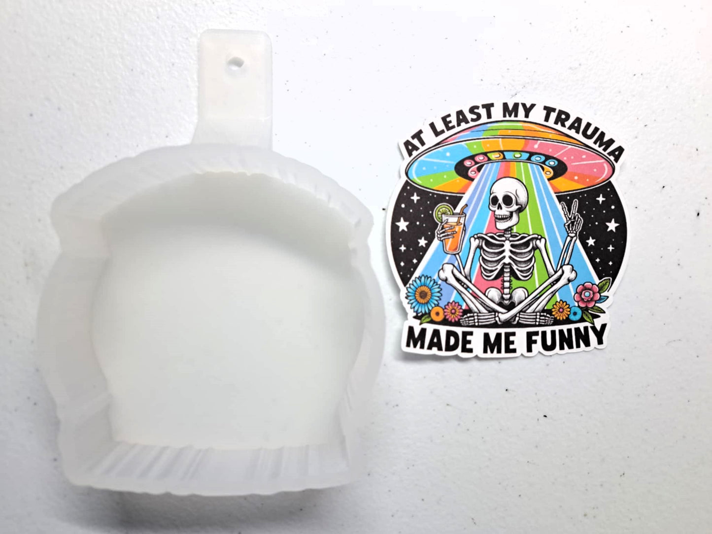 Trauma Made Me Funny Cardstock Silicone Mold, Aroma Bead Molds, Premium Cardstock Images