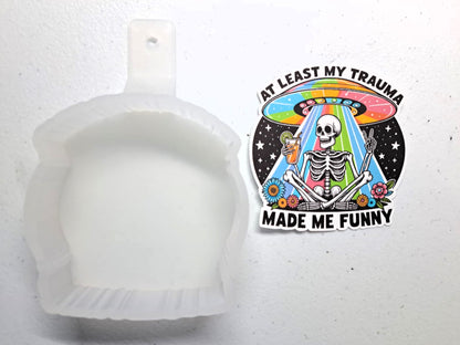 Trauma Made Me Funny Cardstock Silicone Mold, Aroma Bead Molds, Premium Cardstock Images