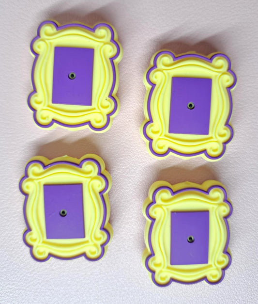 Yellow and Purple Picture Frame Style 2: Friends TV Show Inspired Silicone Focal Bead