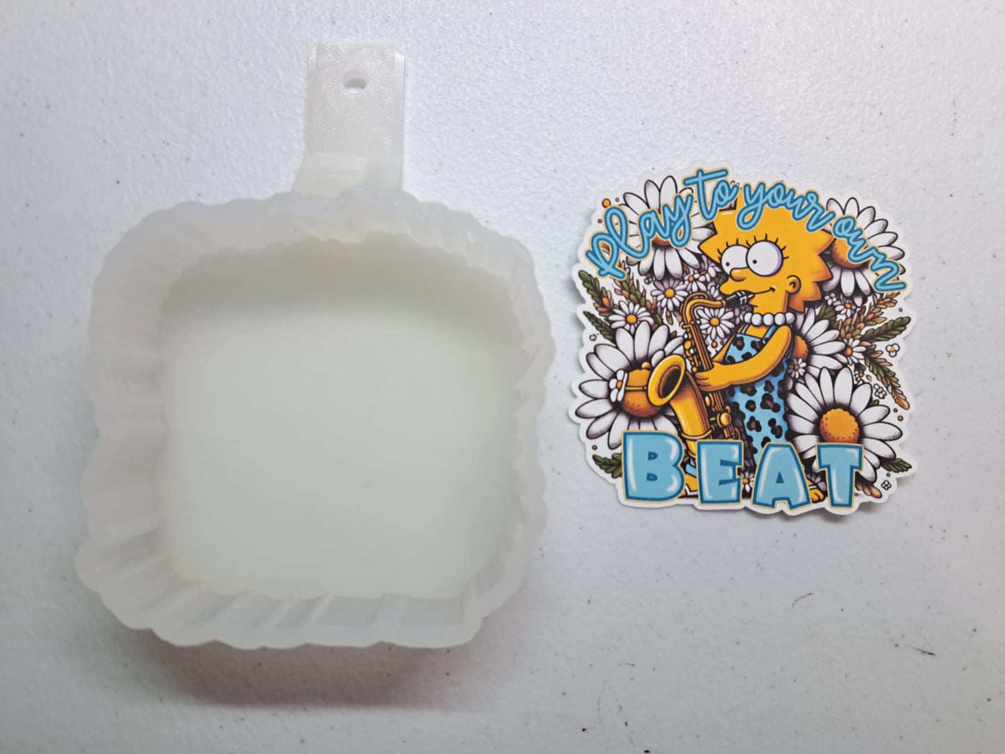 Play To Your Own Beat: Lisa Simpson TV Show Inspired Cardstock Silicone Mold, Aroma Bead Molds, Premium Cardstock Images